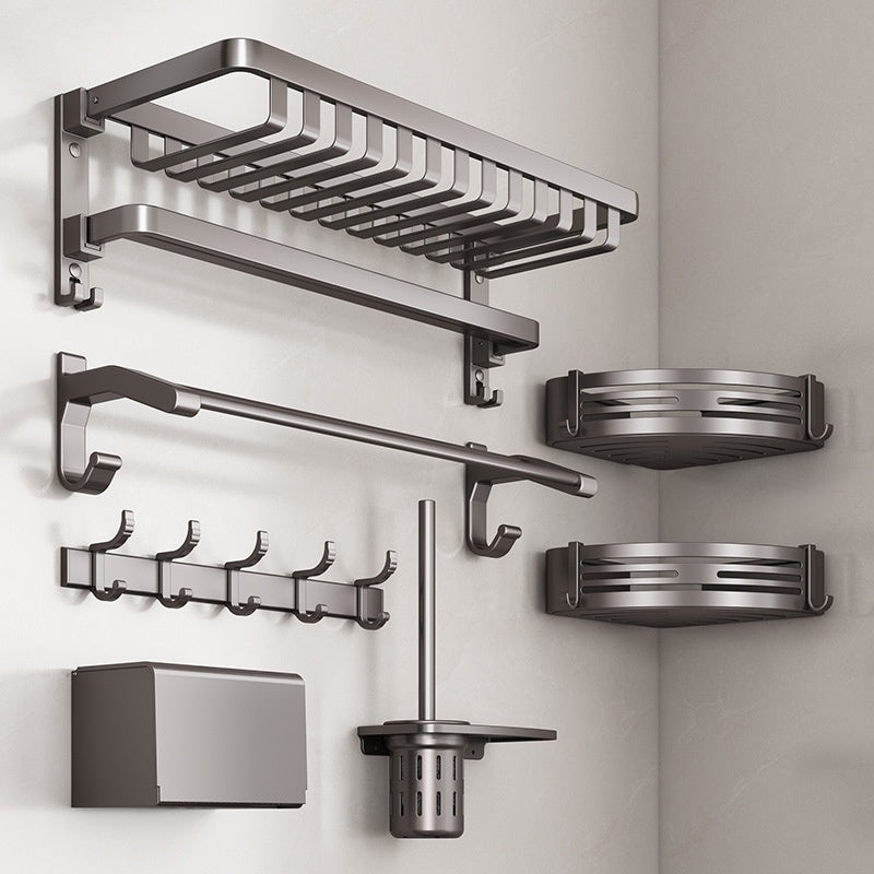 Gun Gray Towel Rack Bathroom Punch-free Bathroom Rack